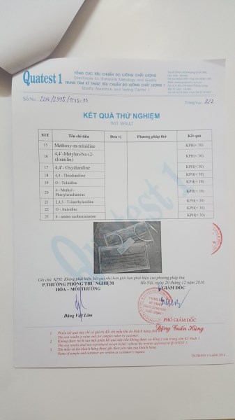 Giấy xét nghiệm khẩu trang - Vinatowel Việt Nam - Công Ty TNHH Sản Xuất Thương Mại Và Xuất Nhập Khẩu Vinatowel Việt Nam